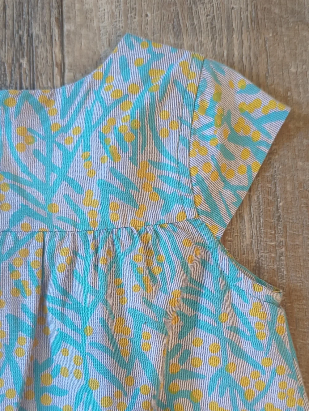 ROLLER RABBIT girls 100% Cotton Blue/Turquoise/Yellow girls embroidered dress  6